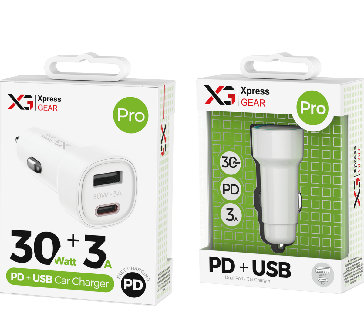 935: XG PRO 30W PD + 3A USB Car Charger