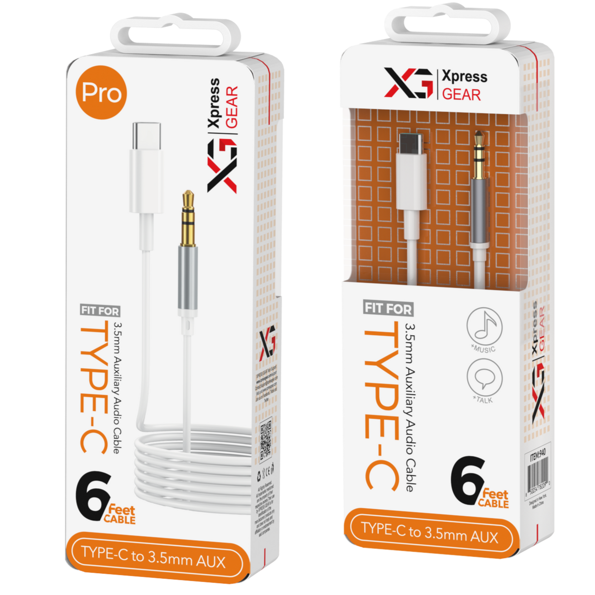 939: XG PRO 6ft Aux to Type-C Cable