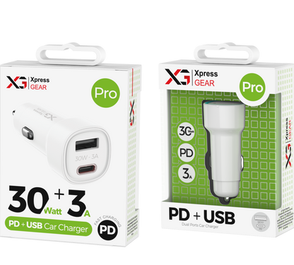 935: XG PRO 30W PD + 3A USB Car Charger