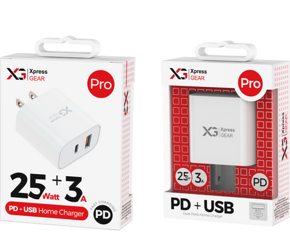 936: XG PRO 25W PD + 3A USB Home Charger