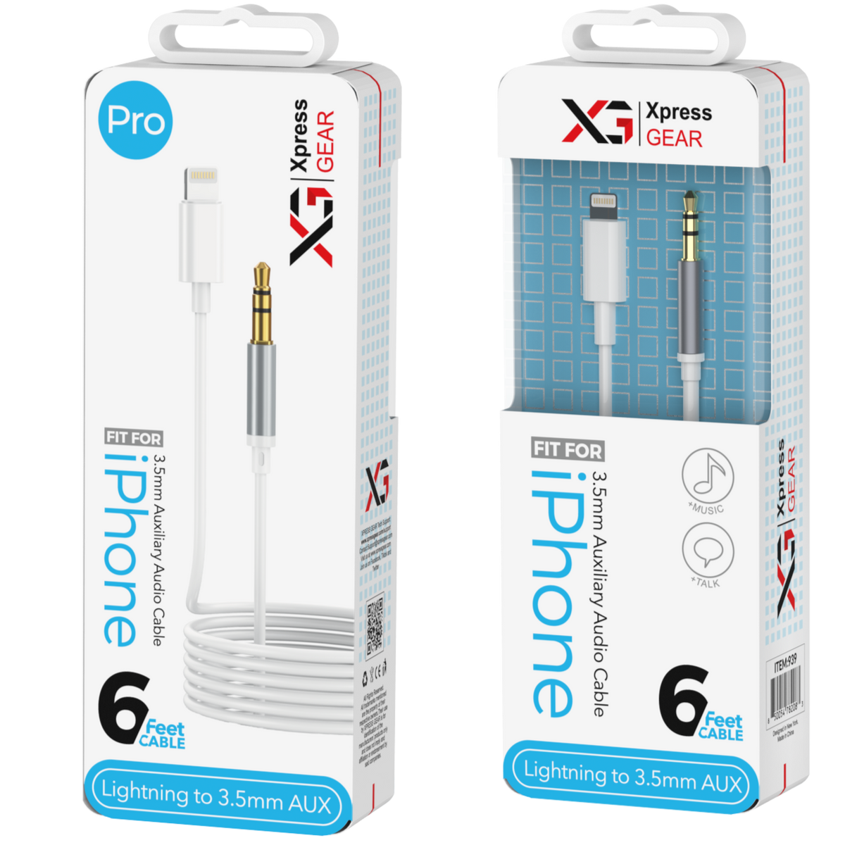 940: XG PRO 6ft Aux to iPhone Cable