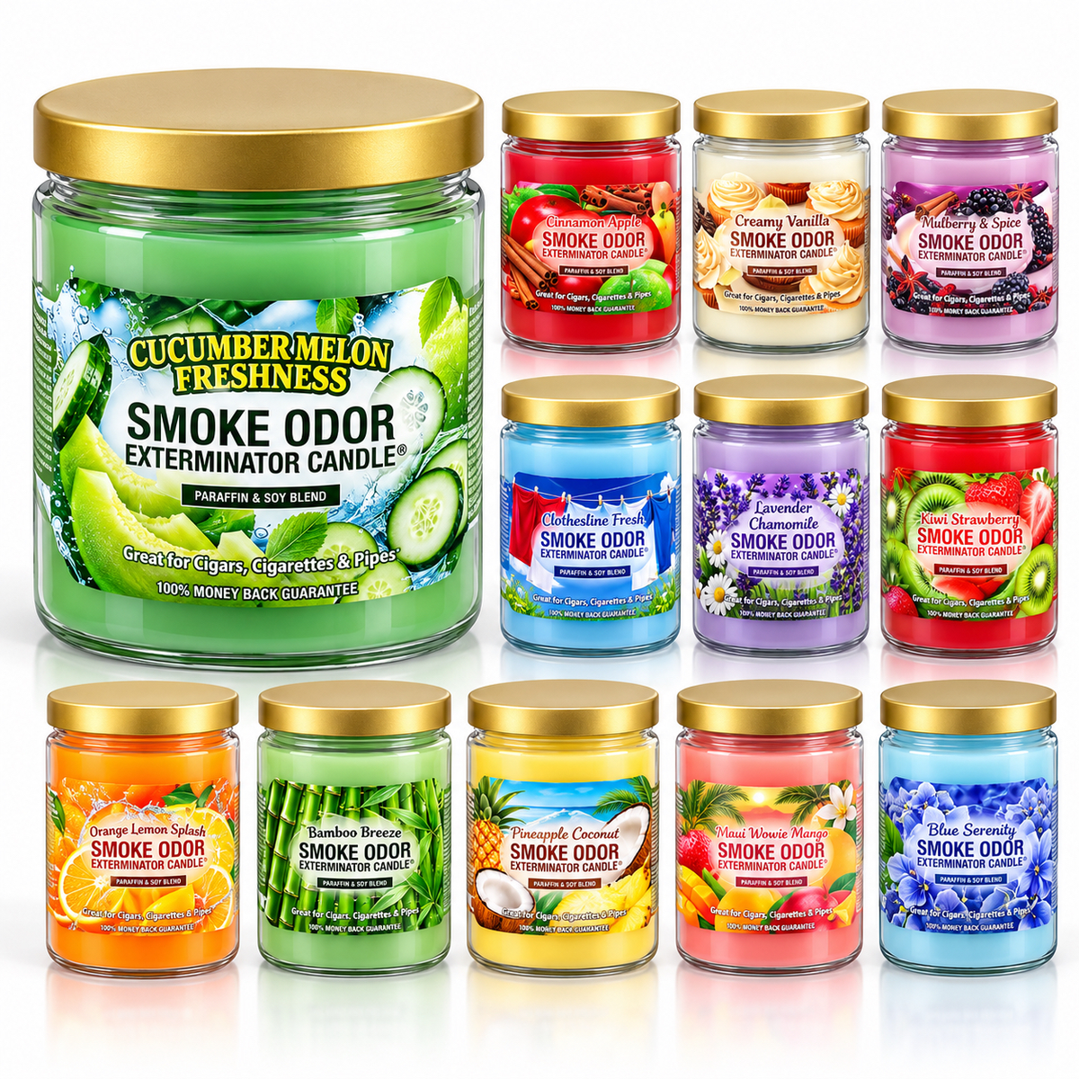AF10: SMOKE ODOR CANDLES 24 SCENTS