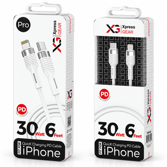 931: XG PRO 6ft 30W iPhone to Type-C Cable — illustrative 3D-style product rendering