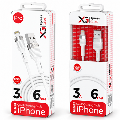933: XG PRO 6ft USB  iPhone Cable — illustrative 3D-style product rendering