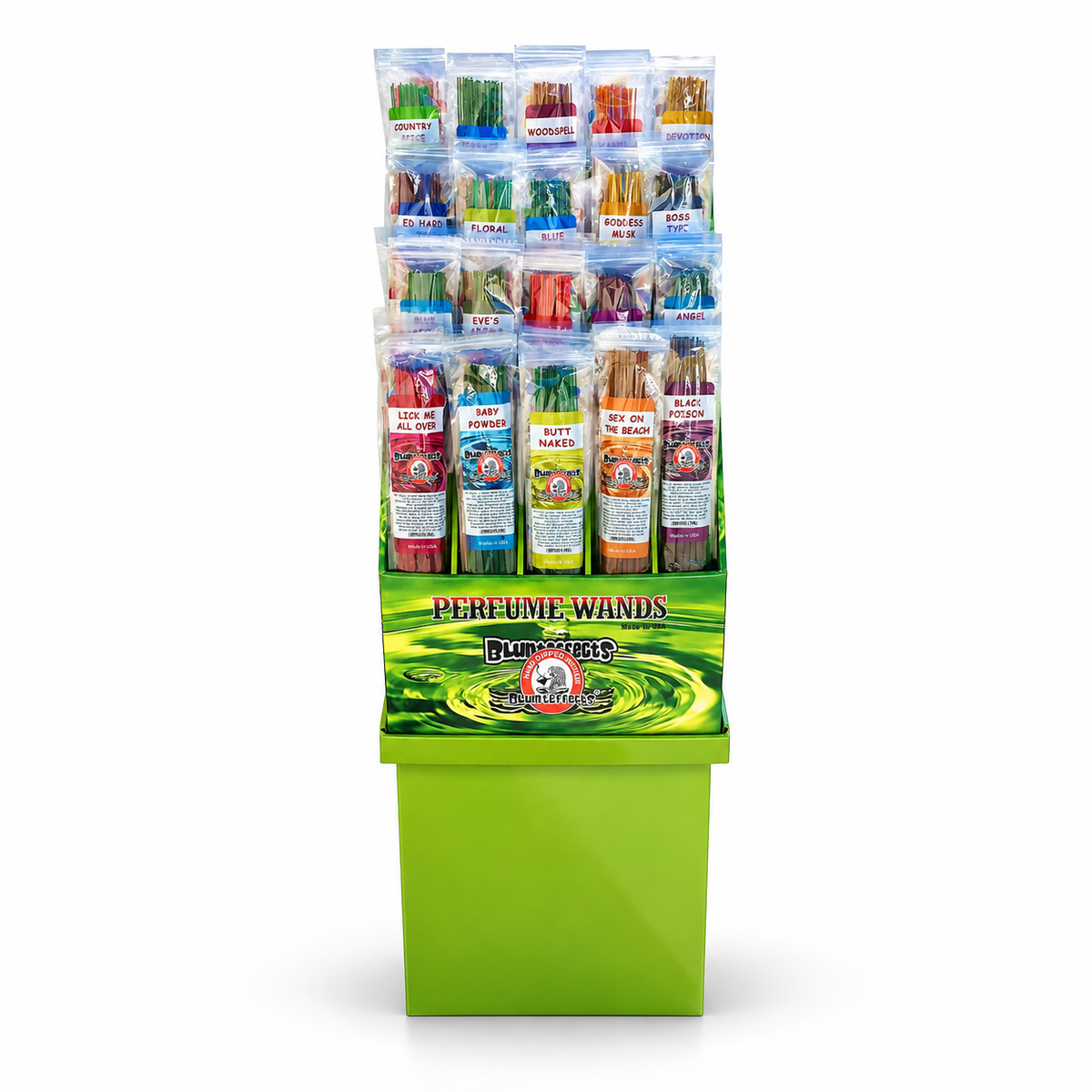 AF05: BluntEffect Incense 1800 cts. Floor Display. — illustrative 3D-style product rendering