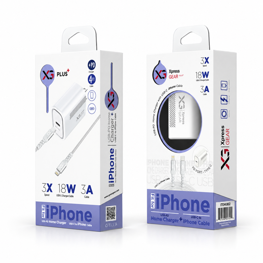 802: XG PD iPhone Home Charger — illustrative 3D-style product rendering