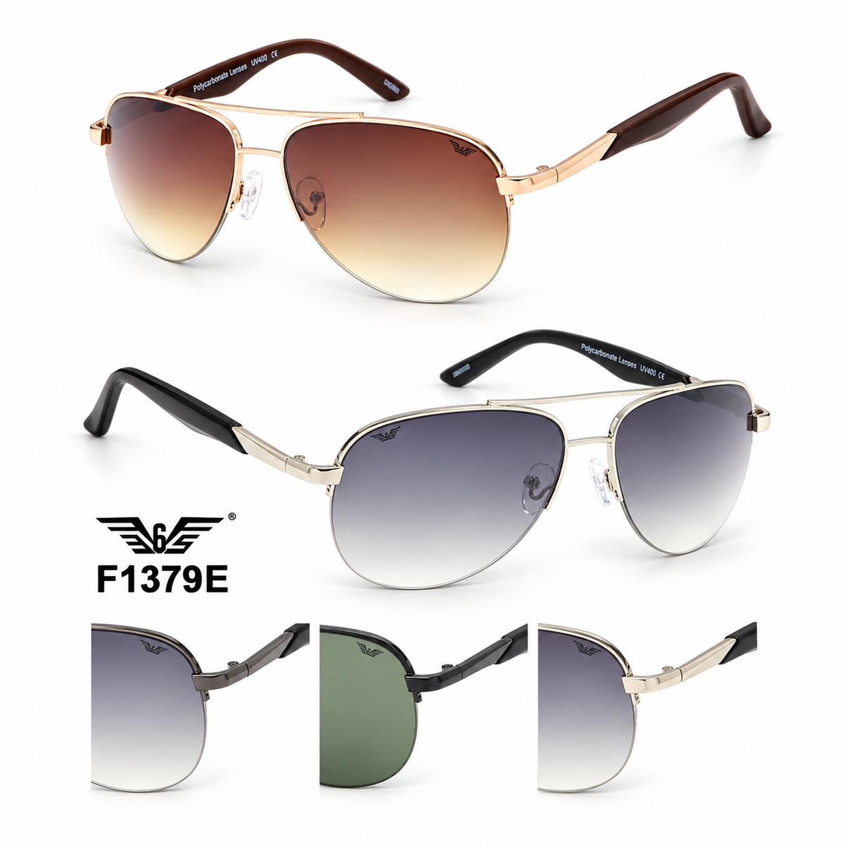 F1379E: Sunglasses 12cts/box — illustrative 3D-style product rendering