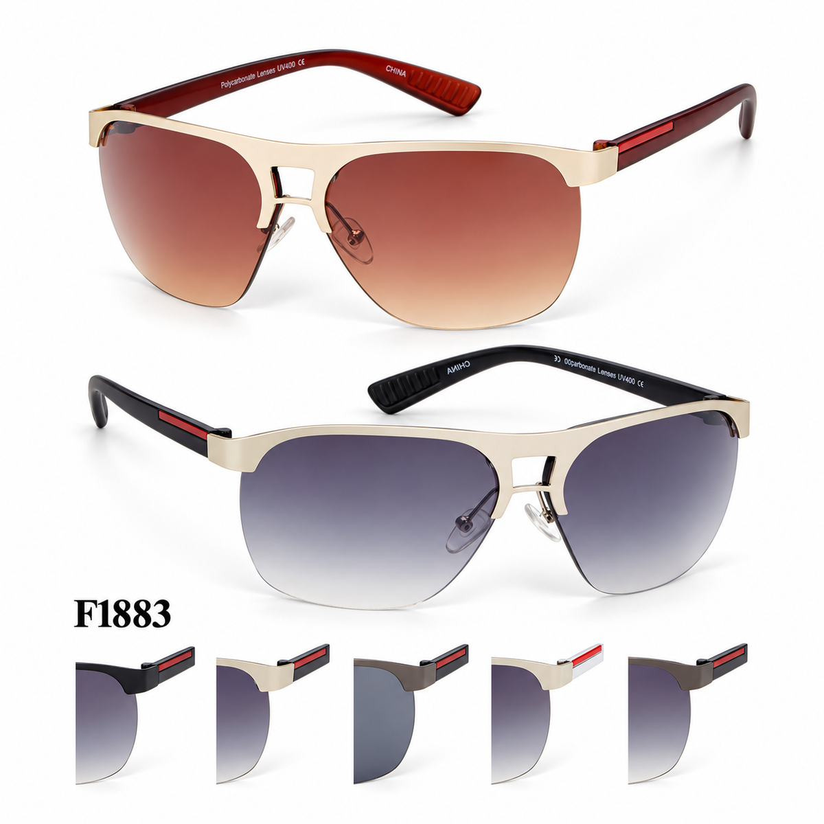 F1883: Sunglasses 12cts/box — illustrative 3D-style product rendering