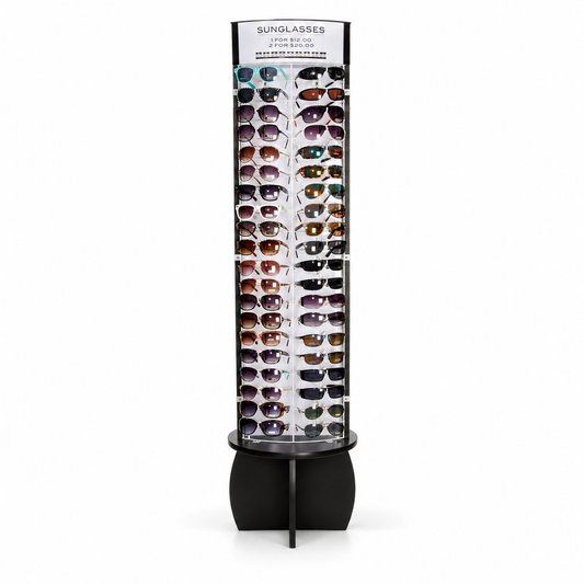 LED Sunglasses Floor Display 144 cts — illustrative 3D-style product rendering