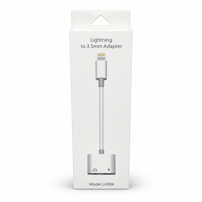 CA02: 2 in 1 Lightening to aux — illustrative 3D-style product rendering