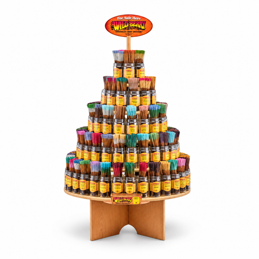 WILD BERRY  THE SPECTACULAR 90 FRAGRANCES ROUND DISPLAY — illustrative 3D-style product rendering