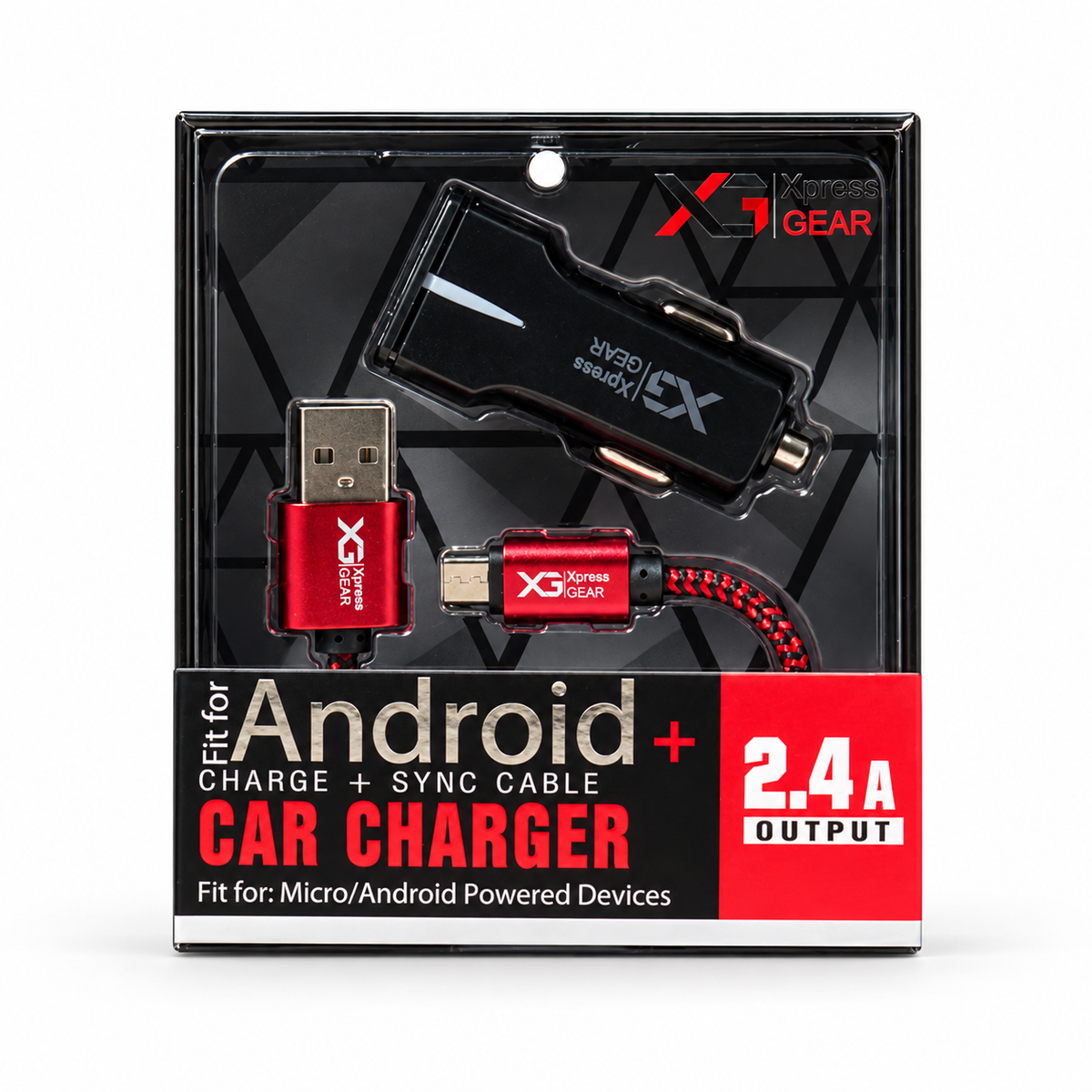 D311: XG D-Series Micro Car Charger — illustrative 3D-style product rendering