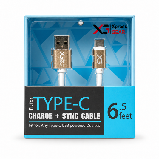 D218: XG D-Series Type C 6.5 ft Cable — illustrative 3D-style product rendering