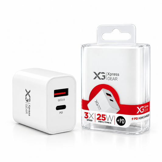 722: XG DUAL USB & USB-C Wall Charger — illustrative 3D-style product rendering