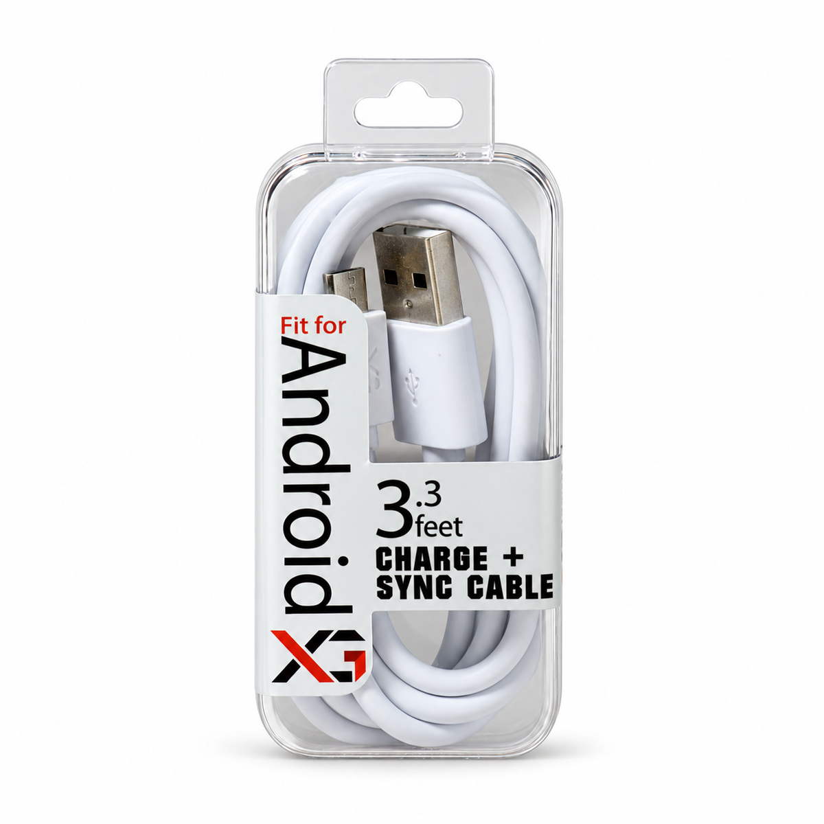 P423: XG P-Series Micro White Cable — illustrative 3D-style product rendering