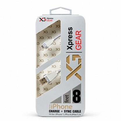 XG-Series 8 ft iPhone Cable IN:176 — illustrative 3D-style product rendering