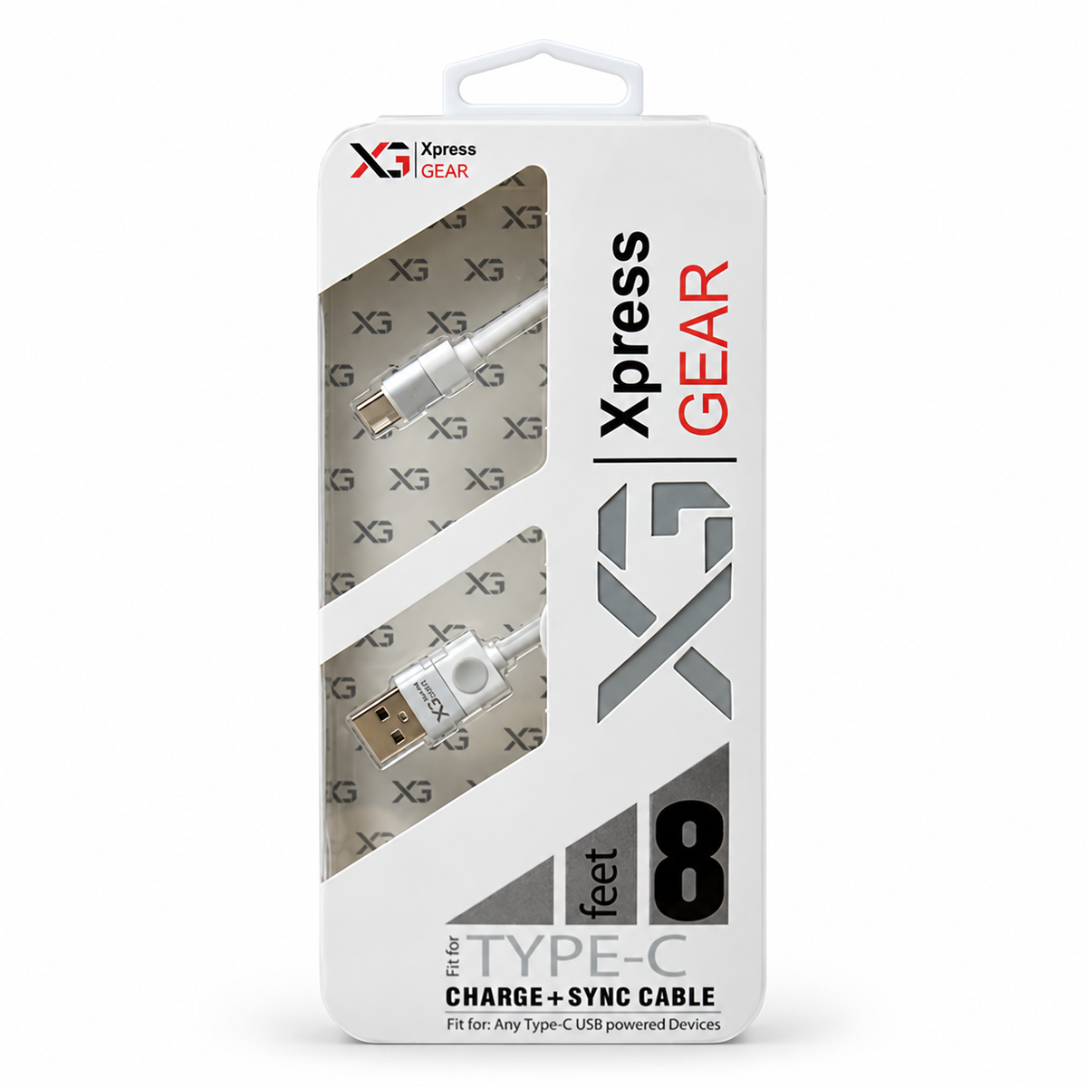 XG-Series 8 ft Type C Cables IN:179 — illustrative 3D-style product rendering