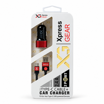 XG121: XG-Series Type C Car Charger — illustrative 3D-style product rendering