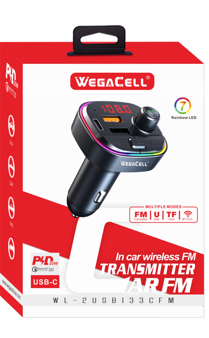 FM CAR TRANSMITTER WITH TYPE C CHARGING PORT