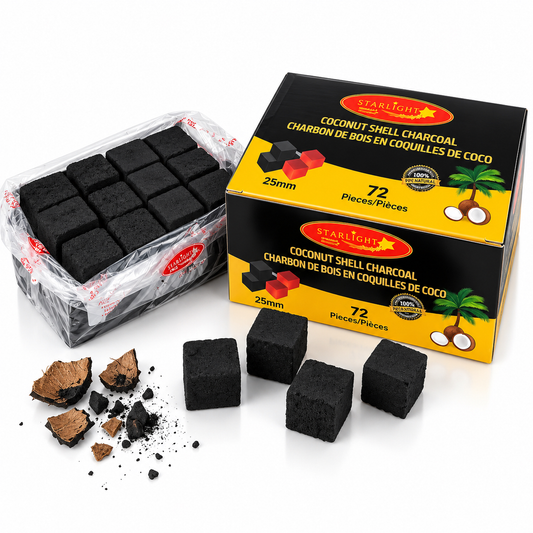 STL10k: STARLIGHT COCONUT CHARCOAL CUBES72pcs 25X25X25