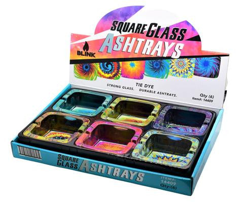 Sa32: Glass Square Ashtrays( 6 its)