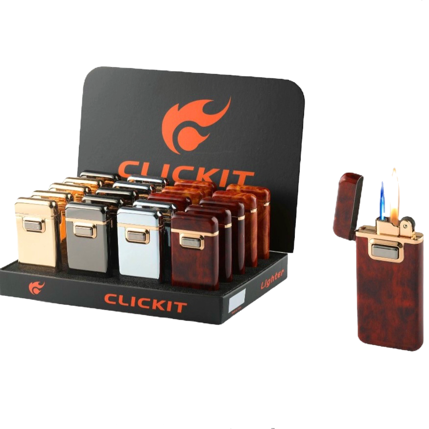 CLICKIT Flip Open Torch & Flame Mix Color SKU 20/box : GH-9967