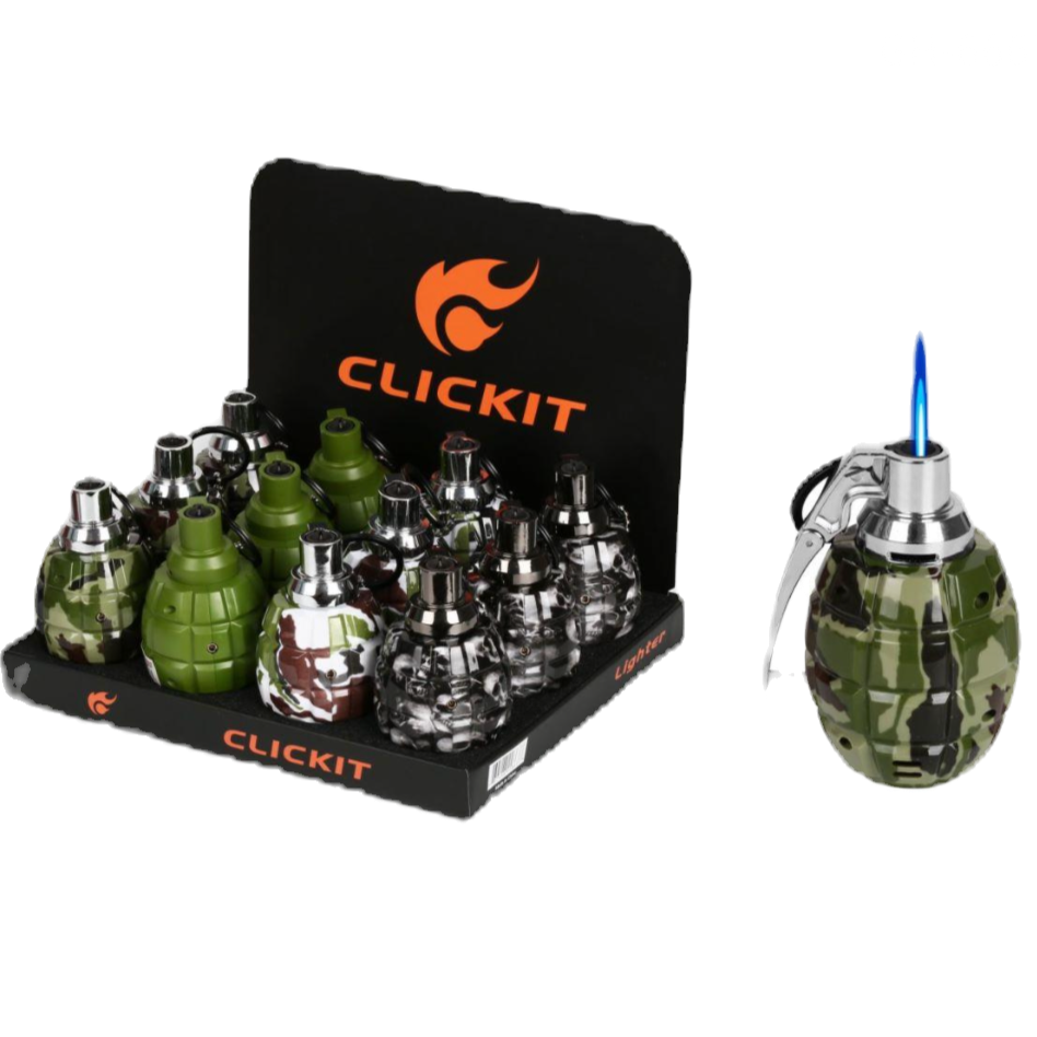CLICKIT LARGE GRENADE TORCH W/ SOUND SKU 12/box : GH-6667