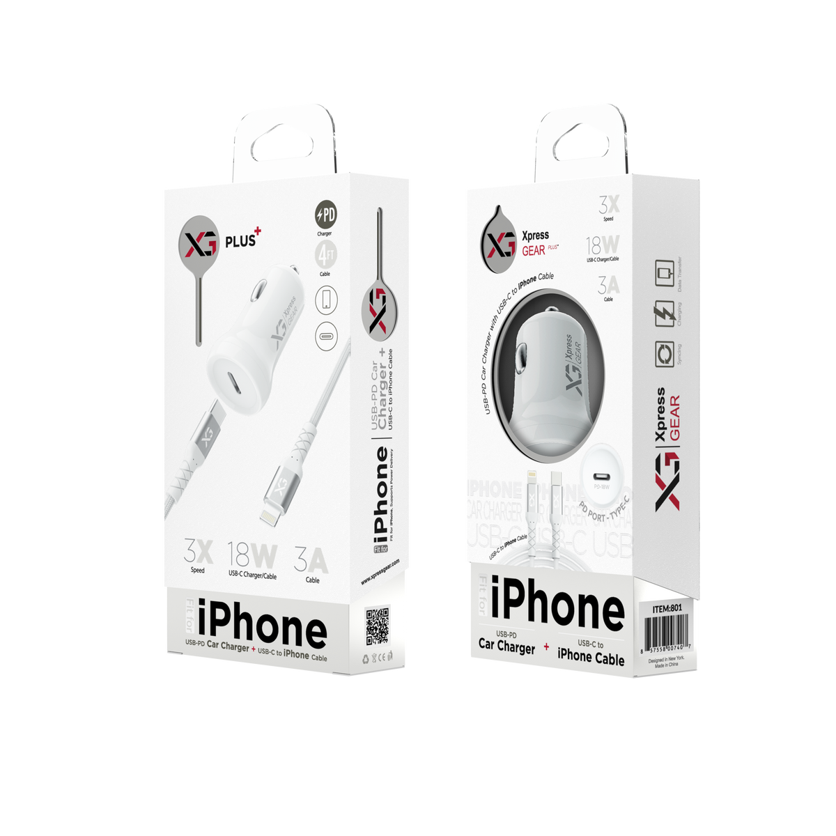 801: XG PD iPhone Car Charger