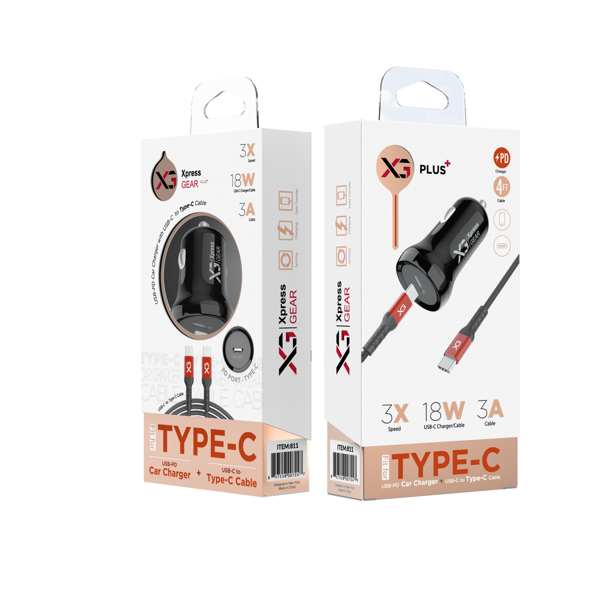 811: XG PD Type C Car Charger